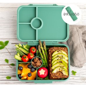 LEKKABOX Classic madkasse med 4 rum - Forest 