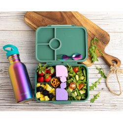 LEKKABOX Classic madkasse med 4 rum - Forest 