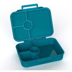 LEKKABOX Classic madkasse med 4 rum - Petrol 