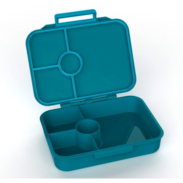 LEKKABOX Classic madkasse med 4 rum - Petrol 