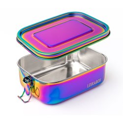 LEKKABOX Safe stlmadkasse inkl. divider (rainbow) - 1000 ml