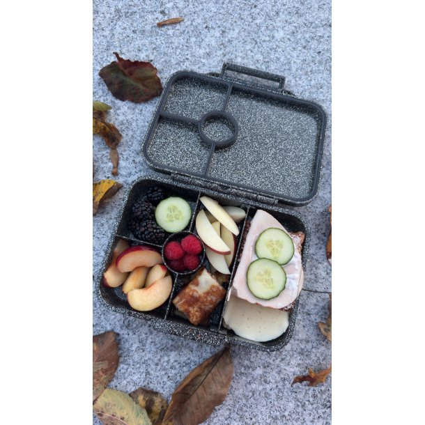 LEKKABOX Madkasse med 4 rum - Sort glimmer 