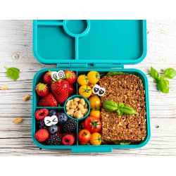 LEKKABOX Classic madkasse med 4 rum - Petrol 