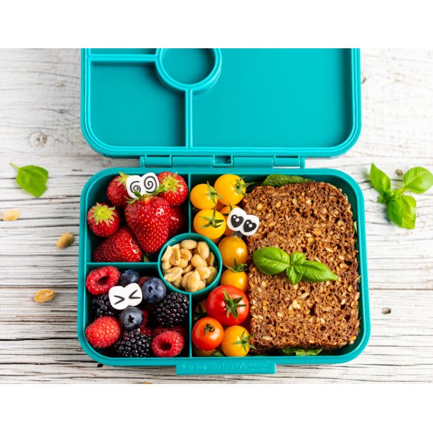 LEKKABOX Classic madkasse med 4 rum - Petrol 