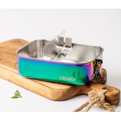 LEKKABOX Safe stlmadkasse inkl. divider (rainbow) - 1000 ml