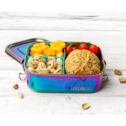 LEKKABOX Safe stlmadkasse inkl. 2 base cups (rainbow) - 800 ml 