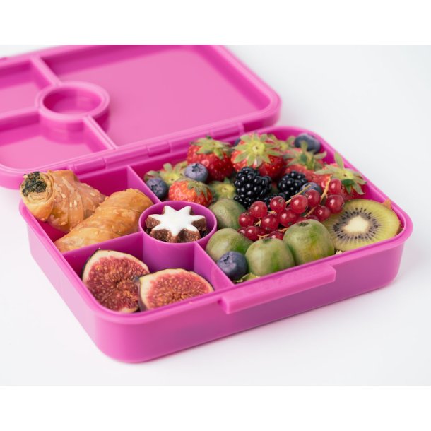 LEKKABOX Classic Madkasse - Med 4 rum - Berry Lyserd 