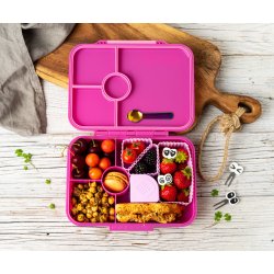 LEKKABOX Classic Madkasse - Med 4 rum - Berry Lyserd 