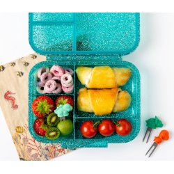 LEKKABOX Mini Madkasse med 3 rum - Bl Glimmer (NY)