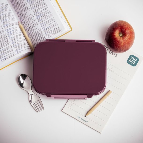 LEKKABOX Classic mini - Madkasse med 3 rum - Blomme