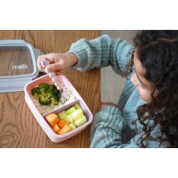 Melii Bento Madkasse - 800 ml - Lyserd og Lilla