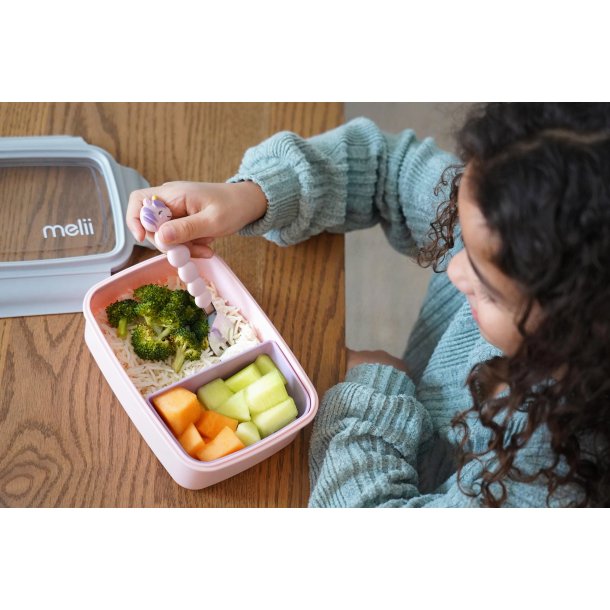 Melii Bento Madkasse - 800 ml - Lyserd og Lilla