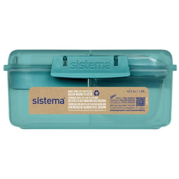 Sistema - Bento Cube Lunch 1,25l. - Teal Stone
