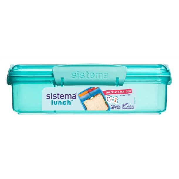 Sistema - Snack Attack Duo 975 ml - Teal