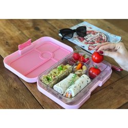 Yumbox Tapas Madkasse - 4 rum - Capri Pink - Jungle 