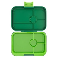 Yumbox Tapas Bento Madkasse - 4 rum - Palm Grn med Lime Bakke