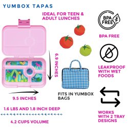 Yumbox Tapas Madkasse - 4 rum - Capri Pink - Jungle 