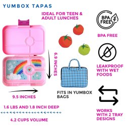 Yumbox Tapas Madkasse - 4 rum - Capri Pink - Regnbue