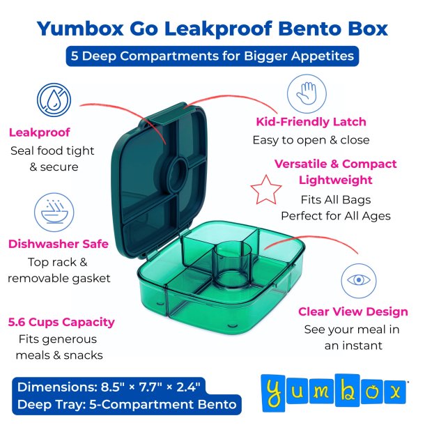 Yumbox Go - Letsv�gt &amp; L�kagesikker Madkasse - Lima Gr�n 