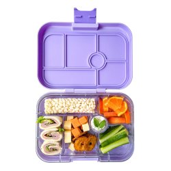 Yumbox Original Madkasse 6-sektioner - Ami Purple Cats &amp; Dogs