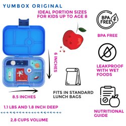 Yumbox Original madkasse 6-sektioner - Surf Bl� - Raket 