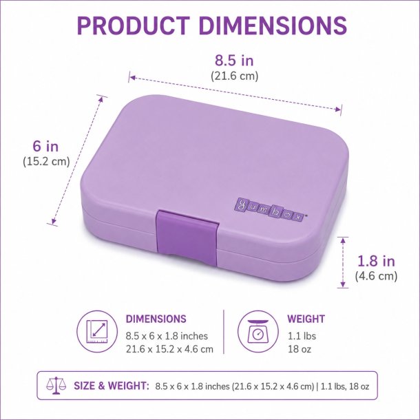 Yumbox Original Madkasse 6-sektioner - Ami Purple Cats &amp; Dogs