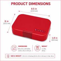 Yumbox Original Madkasse 6-sektioner - Wow red Cats &amp; Dogs