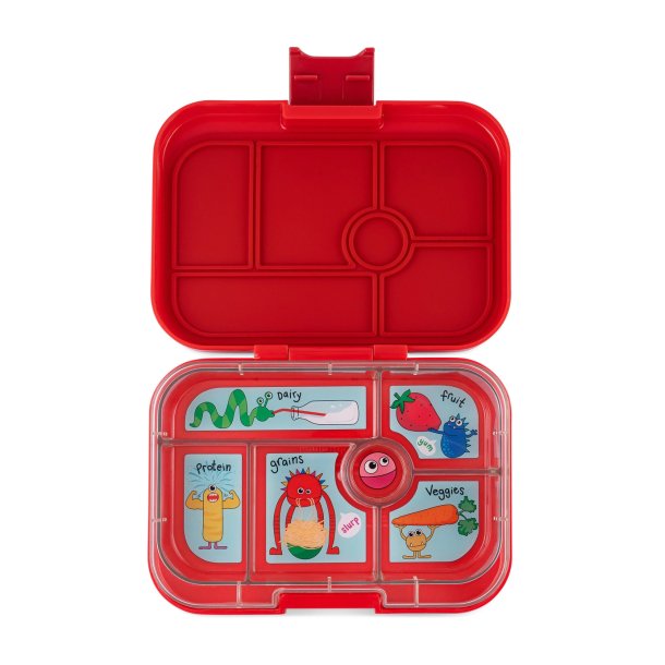  Yumbox Original Madkasse 6-sektioner - Rd - Grntsager 