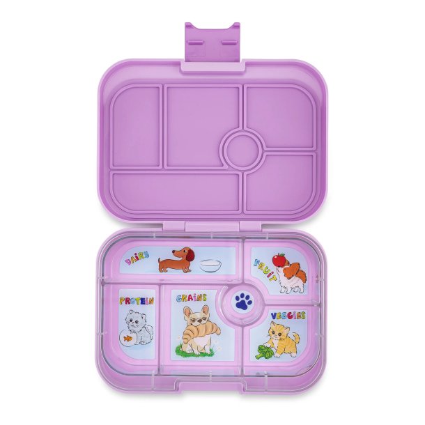 Yumbox Original Madkasse 6-sektioner - Ami Purple Cats &amp; Dogs
