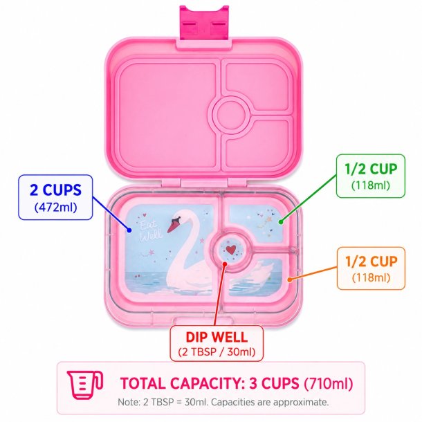Yumbox Panino madkasse 4-sektioner - Power pink - Svane 