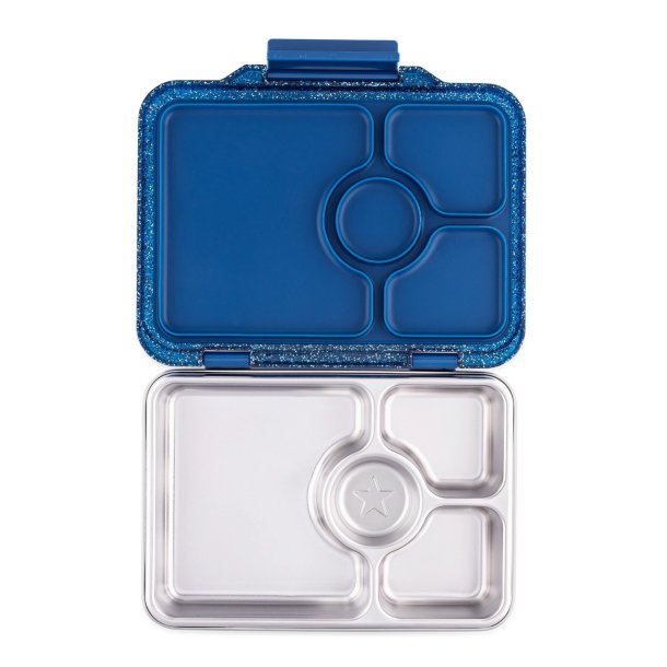 Yumbox Prt - 4 Rum - Rustfrit stl - Twilight Blue Glitter