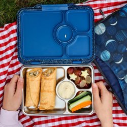 Yumbox Prt - 4 Rum - Rustfrit stl - Twilight Blue Glitter