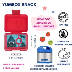 Yumbox Snack - 3 rum - R�d - Haj