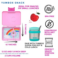 Yumbox Snack - 3 Rum - Power Pink - Regnbue 