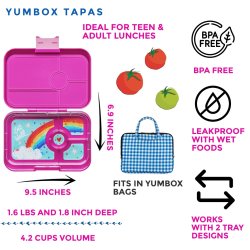 Yumbox Tapas Madkasse - 4 rum - Pink Regnbue 