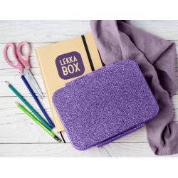 LEKKABOX Madkasse med 4 rum - Lilla Glimmer  