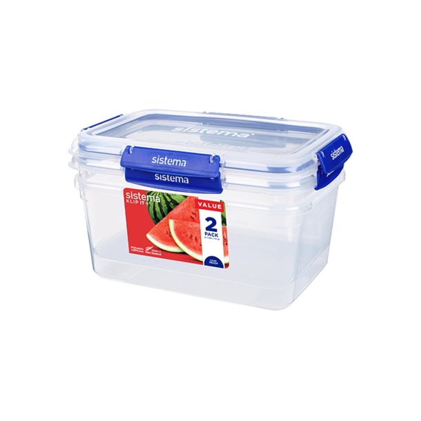 Sistema - Rectangle Klip It Plus 2 Pack - 3.35L