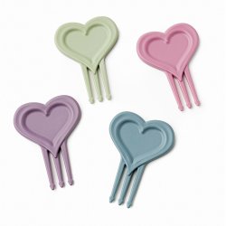 Pieksi und Griffel - Madgaffel - Hjerter 4 stk - Pastel