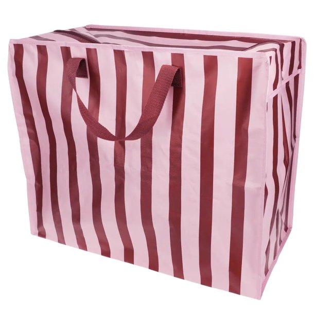 Rex London - Jumbo opbevaringspose - Lyser�de med r�de striber 