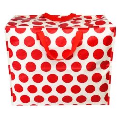 Rex London - Jumbo opbevaringspose - R�d p� hvid Spotlight