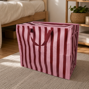 Rex London - Jumbo opbevaringspose - Lyser�de med r�de striber 