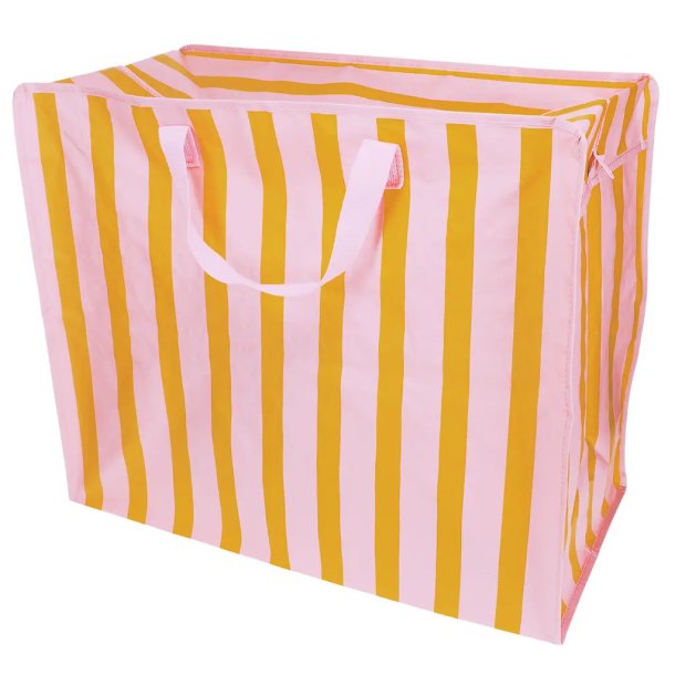Rex London - Jumbo opbevaringspose - Lyser�de med gule striber 