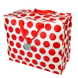 Rex London - Jumbo opbevaringspose - R�d p� hvid Spotlight
