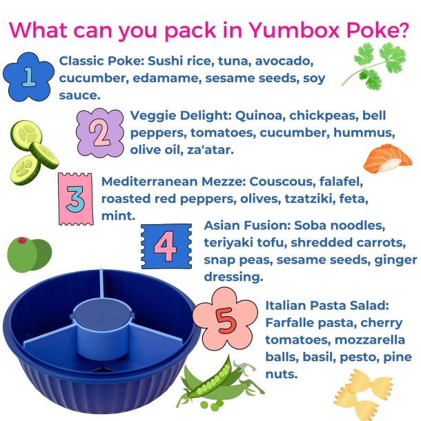 Yumbox Poke Bowl - Hawaii Blue - 4 Rum 