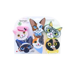 Melii Formede Opvaskesvampe 6 stk. - Katte