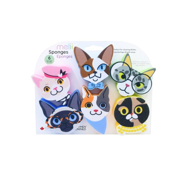 Melii Formede Opvaskesvampe 6 stk. - Katte