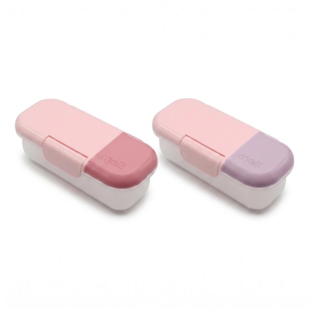 Melii Snack og dip beholder - 2 pak. - Blush Berry &amp; Blush Wisteria