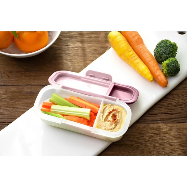 Melii Snack og dip beholder - 2 pak. - Blush Berry &amp; Blush Wisteria