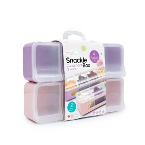 Melii Snack box 4 rum - 2 Stk. - Lyserd/Lilla