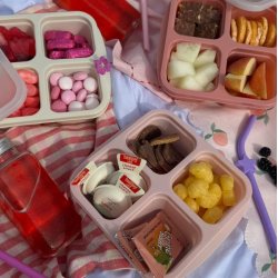 Melii - Mealprep-beholdere - 4 rums + 4 stk  - Lyserd 